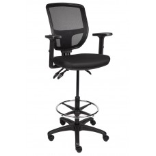 Lily Drafting Chair - Black Base With Arms